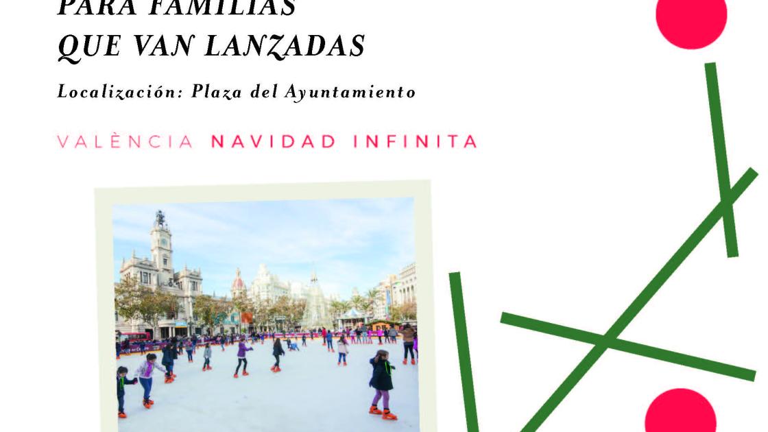 postal de navidad ninos patinando